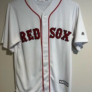 Majestic White Jersey with Red Accents
